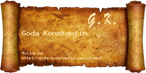 Goda Konstantin névjegykártya